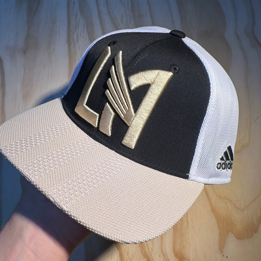 Adidas LAFC MLS Soccer Trucker Hat Black Gold White Snapback Cap NEW